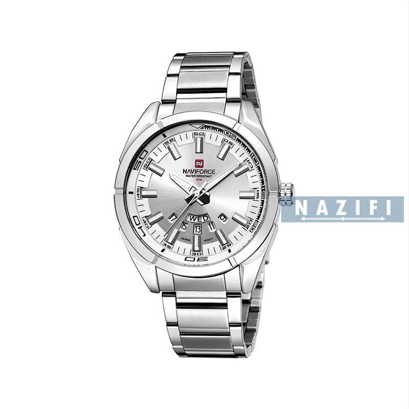 خرید قسطی|ساعت مچی عقربه ای مردانه نیوی فورس فلزی نقره ای 9038/3