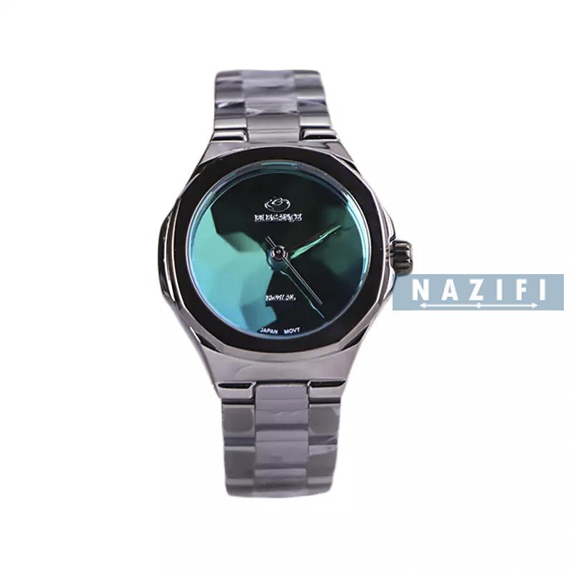 خرید قسطی | ساعت زنانه الگانس استیل دودی صفحه سبز ER 2211/6