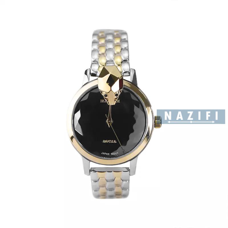 خرید قسطی | ساعت زنانه الگانس نقره ای طلایی مشکی طرح مار ER 2204/11