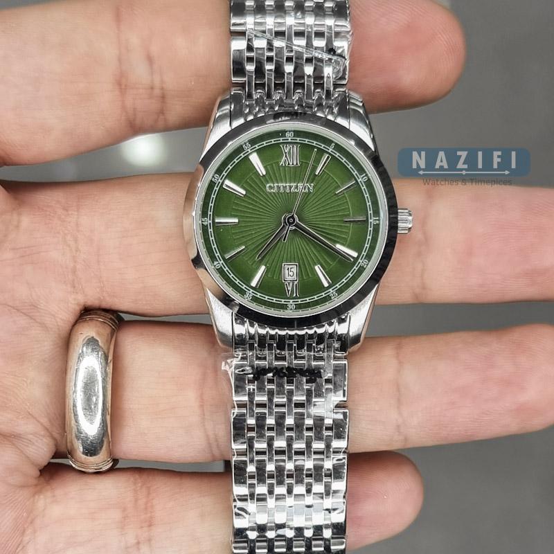 خرید قسطی | ساعت مچی زنانه سیتیزن استیل صفحه سبز G31681-8