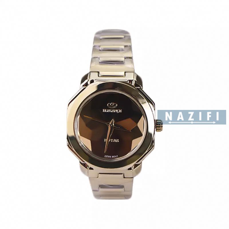 خرید قسطی | ساعت زنانه الگانس استیل طلایی چندضلعی ER 2152/1