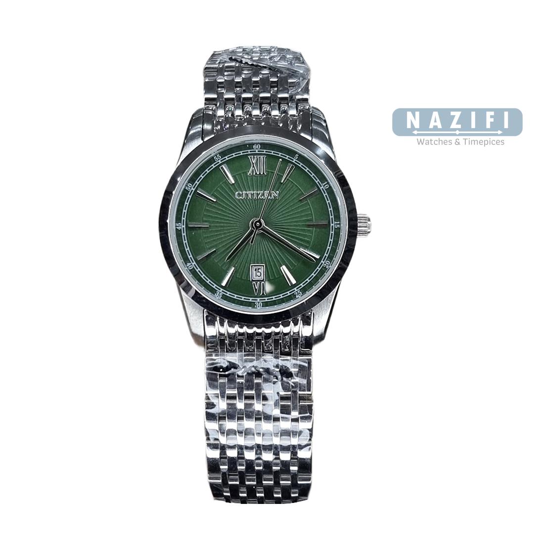خرید قسطی | ساعت مچی زنانه سیتیزن استیل صفحه سبز G31681-8
