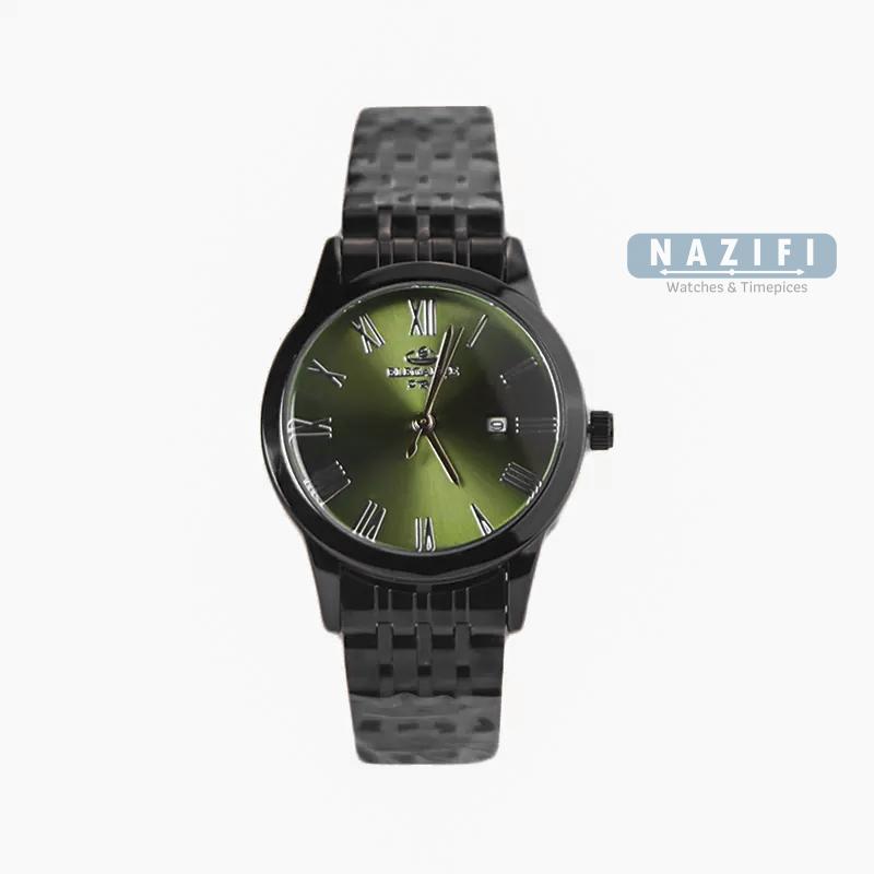 خرید قسطی | ساعت مچی زنانه الگانس کلاسیک مشکی صفحه سبز L 030/2