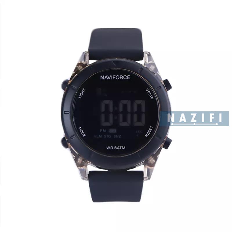 خرید قسطی| ساعت مچی دخترانه نیوی فورس بند رابر مشکی 7108/3