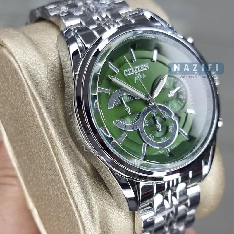 خرید قسطی | ساعت مچی مردانه سیتیزن طرح سه موتوره صفحه سبز G2025-11