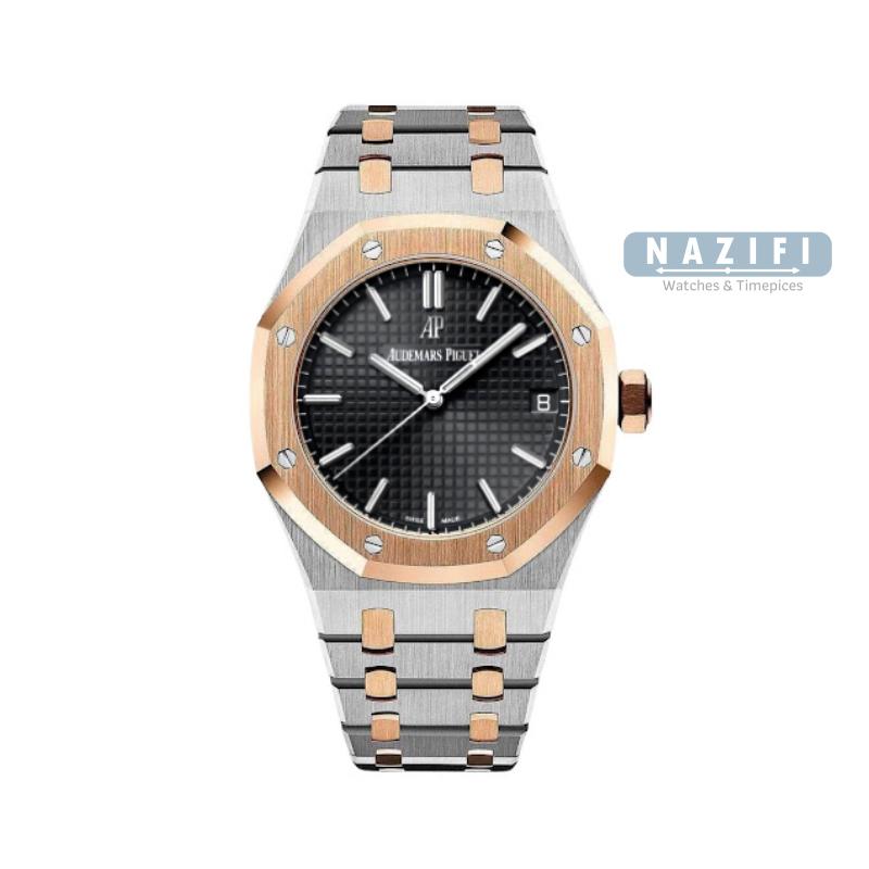 ساعت ای پی رویال اوک نقره ای رزگلد مدل  Ap Royal Oak Silver Rose FW0058
