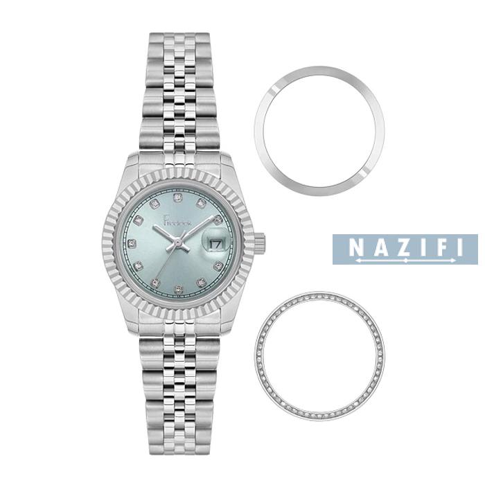 خرید قسطی | ساعت زنانه فری لوک نقره ای صفحه سبز FL.4.10014/2