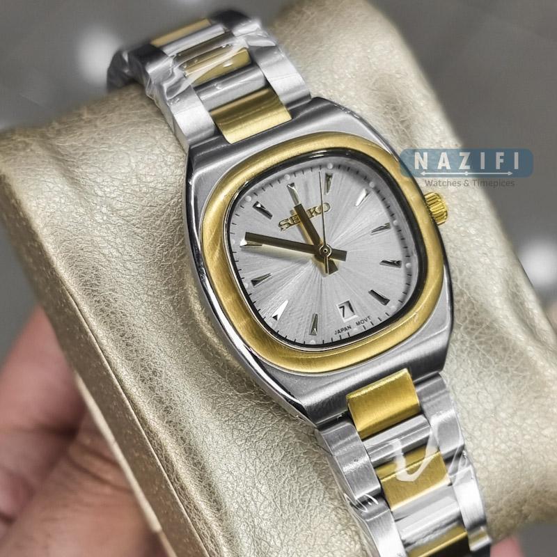 خرید قسطی | ساعت مچی زنانه سیکو صفحه مربع 13666G18
