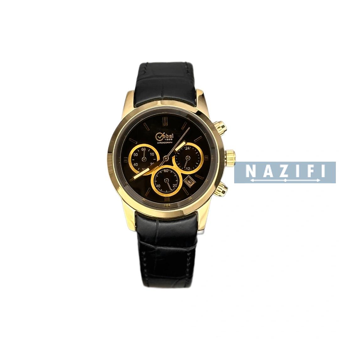 خرید قسطی| ساعت زنانه کوبل بند چرم 3 موتوره کرنوگراف اورجینال CB6149AL