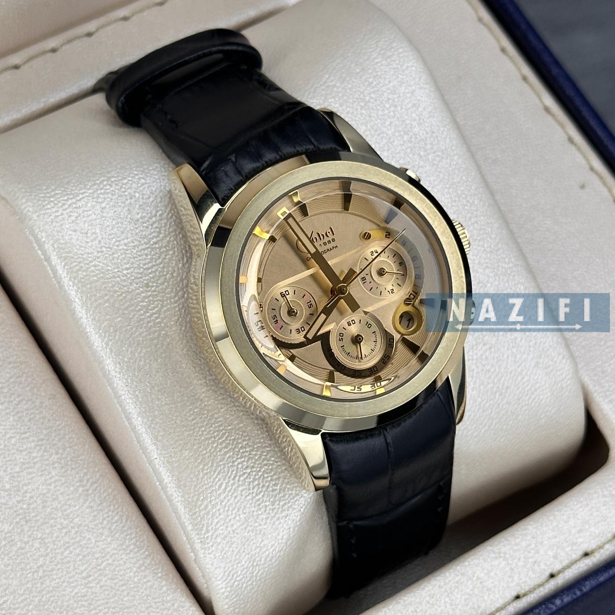 خرید قسطی| ساعت زنانه کوبل بند چرم 3 موتوره کرنوگراف اورجینال CB6100LL