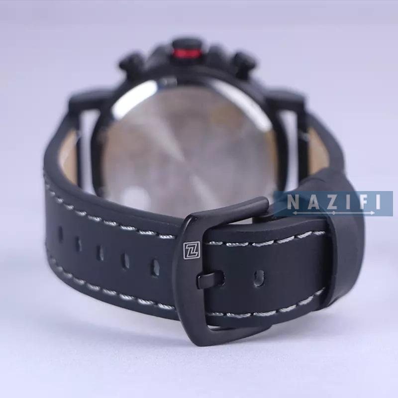 خرید قسطی| ساعت مچی نیوی فورس مردانه دو زمانه بند چرم مشکی 9135/1