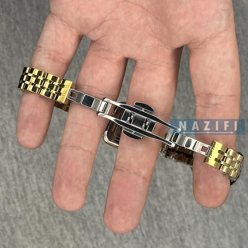 خرید قسطی | ساعت زنانه صفحه مربع دنیل ویلینگتون طلایی DW-k22hre02