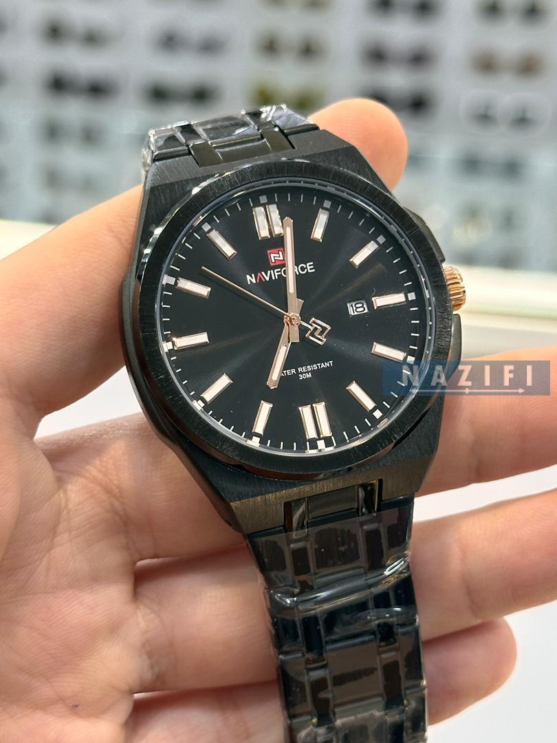 خرید قسطی|ساعت مردانه نیوی فورس کلاسیک تمام استیل مشکی 9226/3