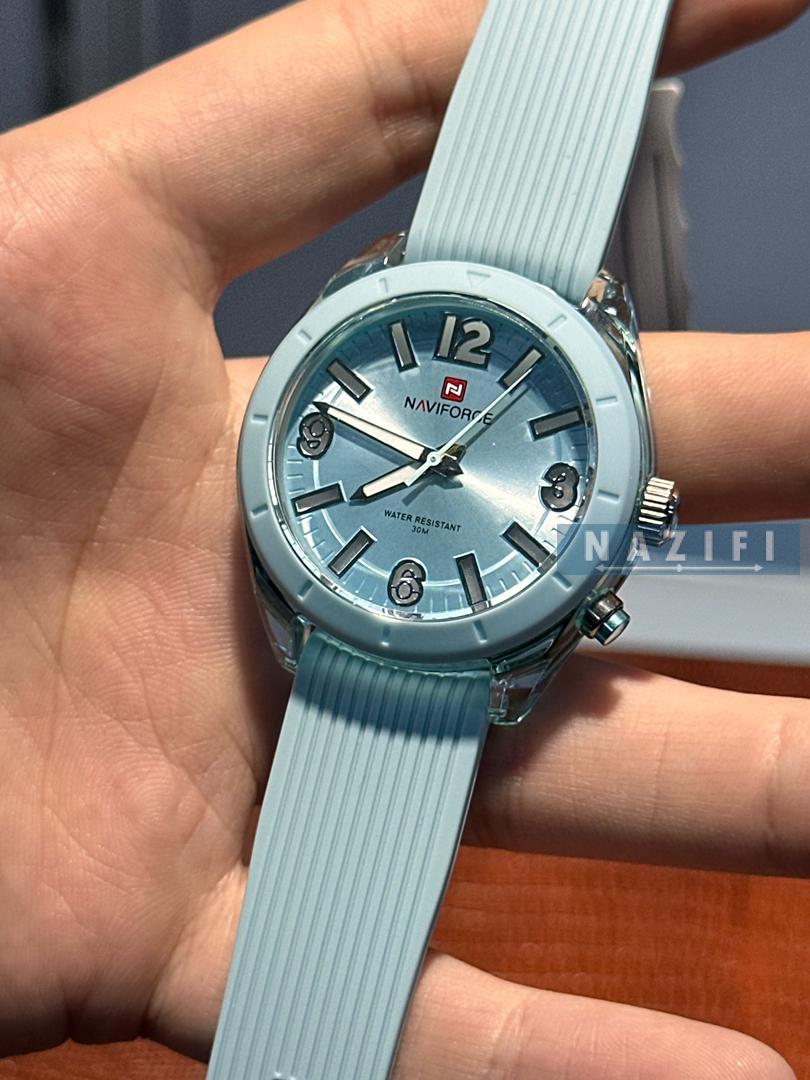 خرید قسطی| ساعت مچی دخترانه نیوی فورس بند رابر  آبی 7103/7