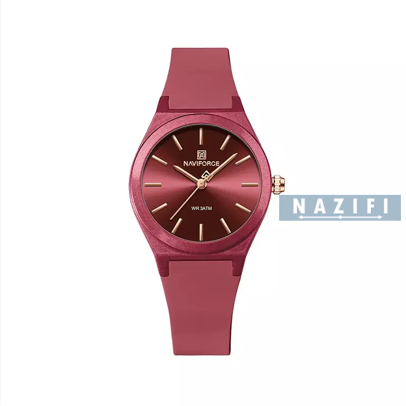 خرید قسطی| ساعت مچی عقربه ای زنانه نیوی فروس بند رابر  قرمز NF 5056/4