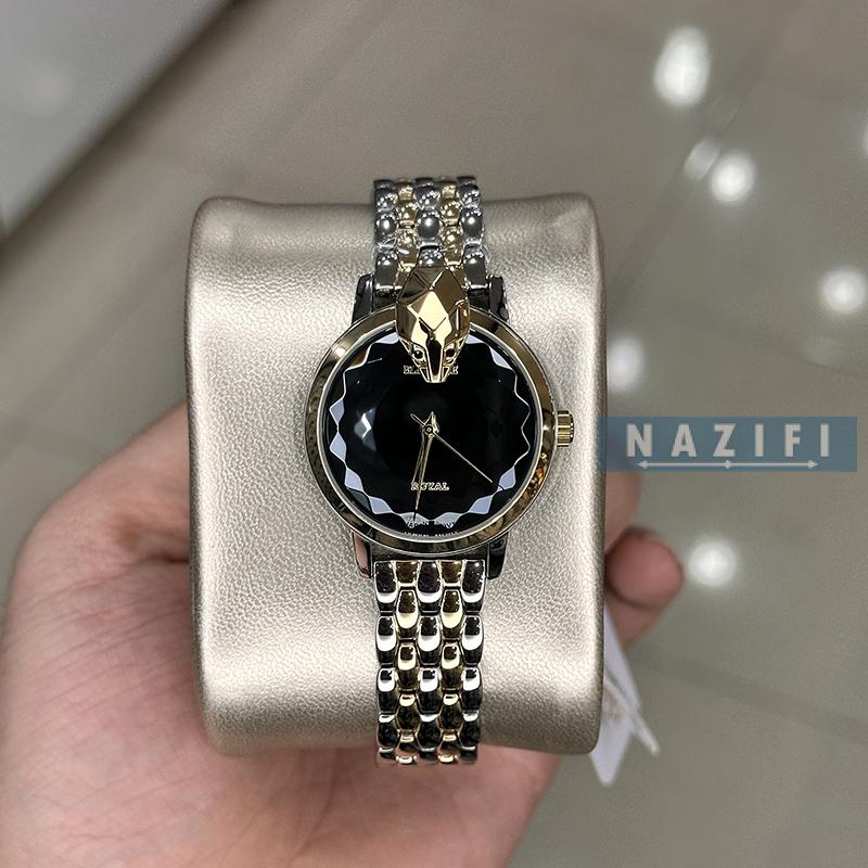 خرید قسطی | ساعت زنانه الگانس نقره ای طلایی مشکی طرح مار ER 2204/11