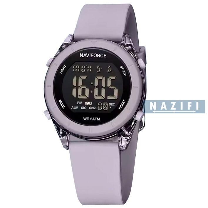 خرید قسطی| ساعت مچی دخترانه نیوی فورس بند رابر بنفش 7108/4