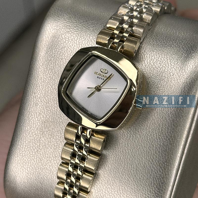 خرید قسطی | ساعت زنانه الگانس استیل طلایی  قاب مربع ER 2200/8