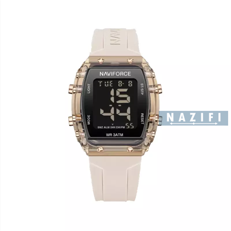 خرید قسطی|ساعت مچی زنانه نیوی فورس بند رابر کرم دیجیتالی 7102/5