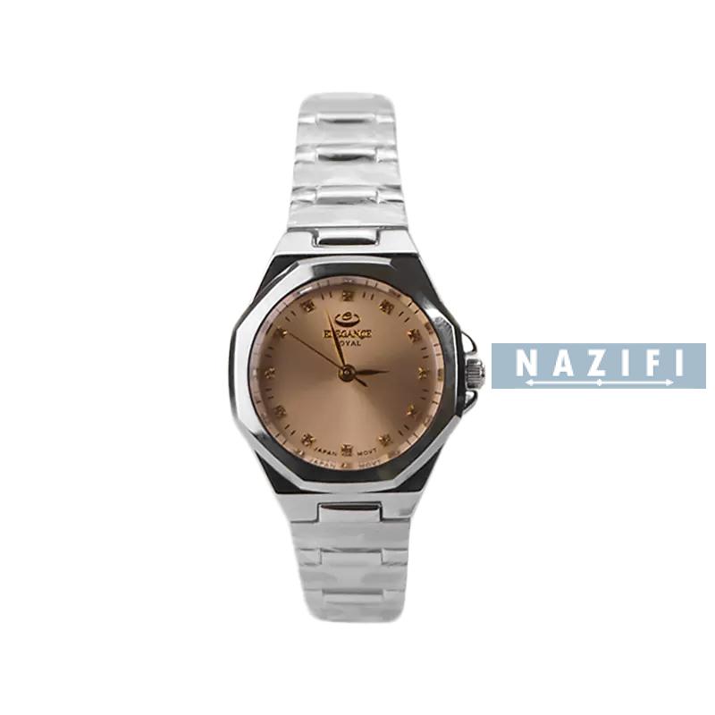 خرید قسطی | ساعت زنانه الگانس استیل چندضلعی صفحه بژ ER 2226/1