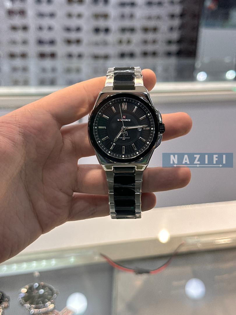 خرید قسطی|ساعت مردانه نیوی فورس اسپرت نقره ای - مشکی 9212/3 