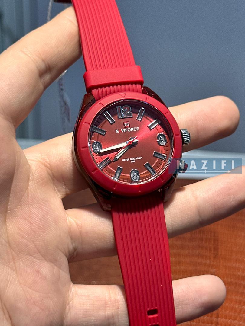 خرید قسطی| ساعت مچی دخترانه نیوی فورس بند رابر  قرمز7103/6