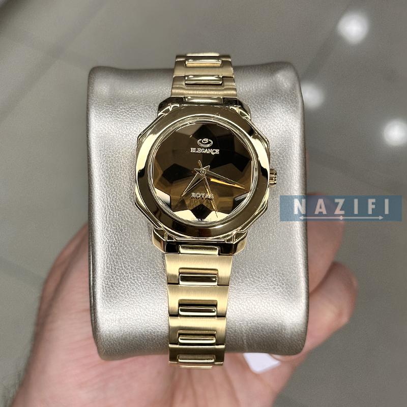 خرید قسطی | ساعت زنانه الگانس استیل طلایی چندضلعی ER 2152/1