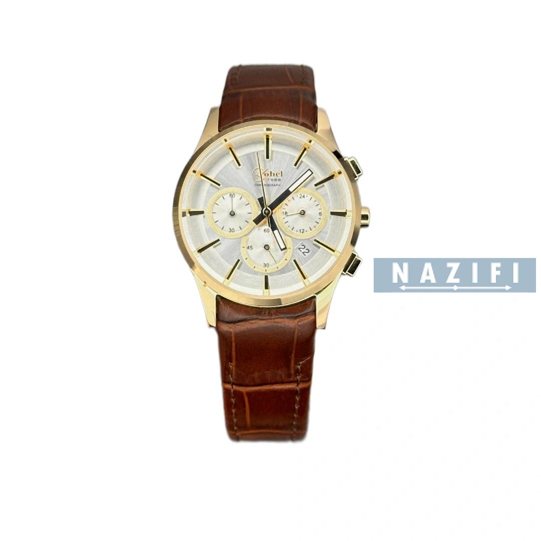 خرید قسطی| ساعت زنانه کوبل بند چرم 3 موتوره کرنوگراف اورجینال CB6058SL