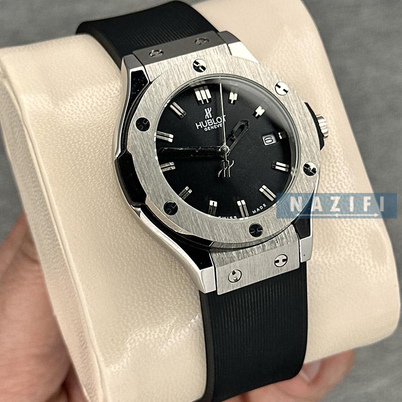 خرید قسطی | ساعت مچی زنانه هابلوت صفحه مشکی مدل بیگ بنگ 582888B