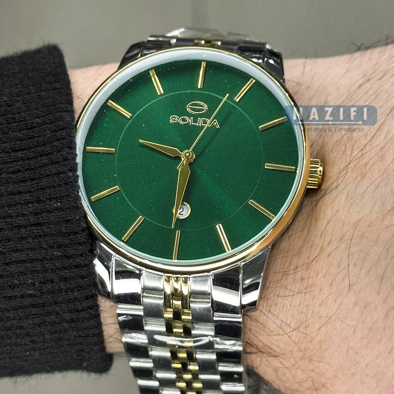 خرید قسطی | ساعت مچی  مردانه سولیدا صفحه سبز G2135/8