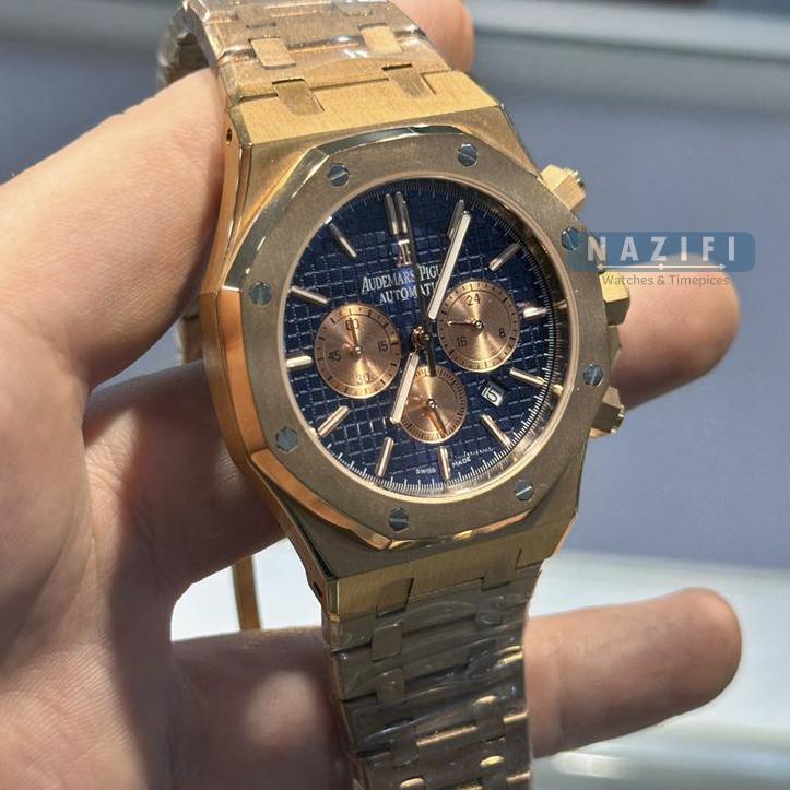 ساعت ای پی رویال اوک سه موتوره کرنوگراف  Ap Royal Oak Rosechrono FW0058
