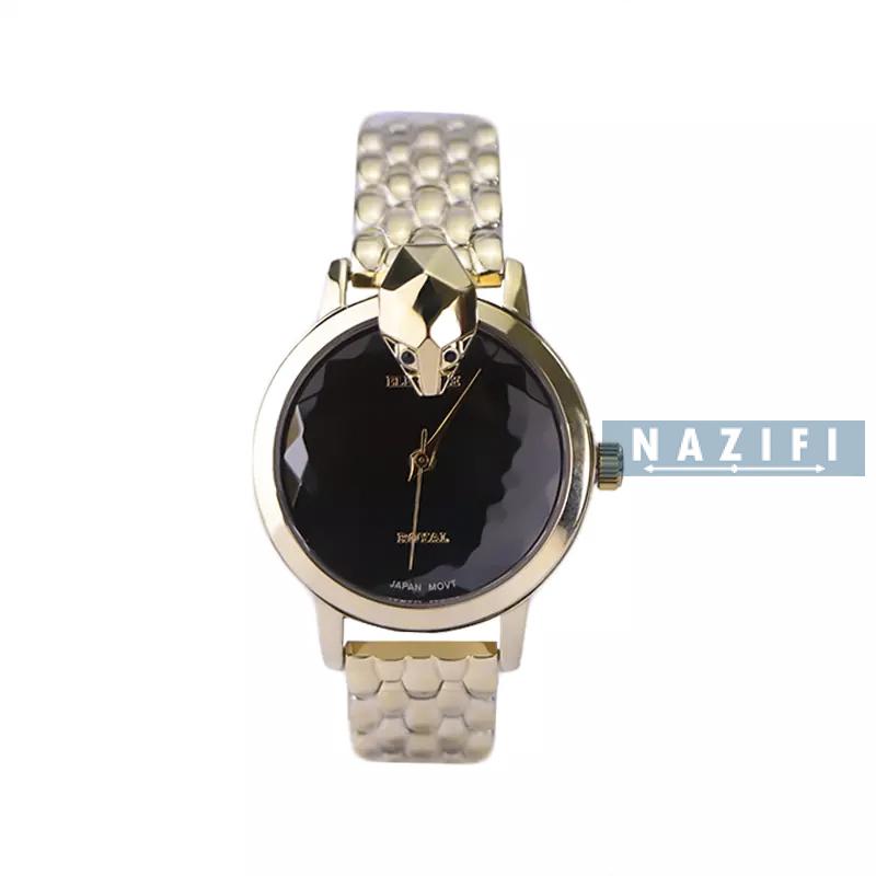 خرید قسطی | ساعت زنانه الگانس استیل طلاییطلایی طرح مار ER 2204/7