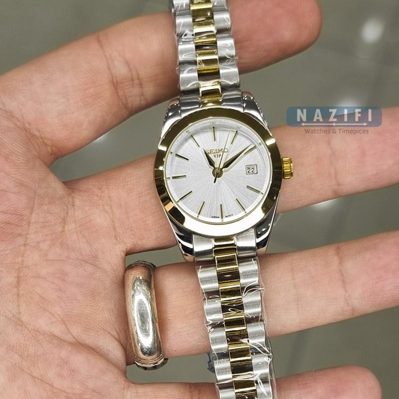 خرید قسطی | ساعت مچی زنانه سیکو طلایی نقره ای 31666G7