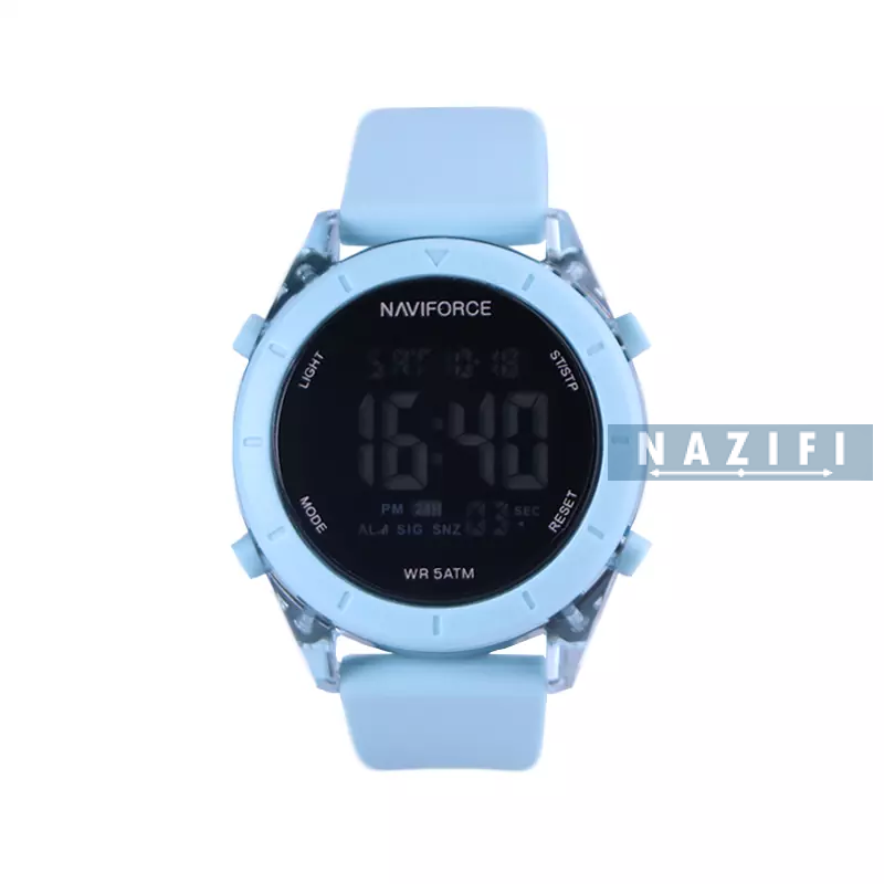خرید قسطی|ساعت مچی دخترانه نیوی فورس بند رابر آبی دیجیتالی 7108/7