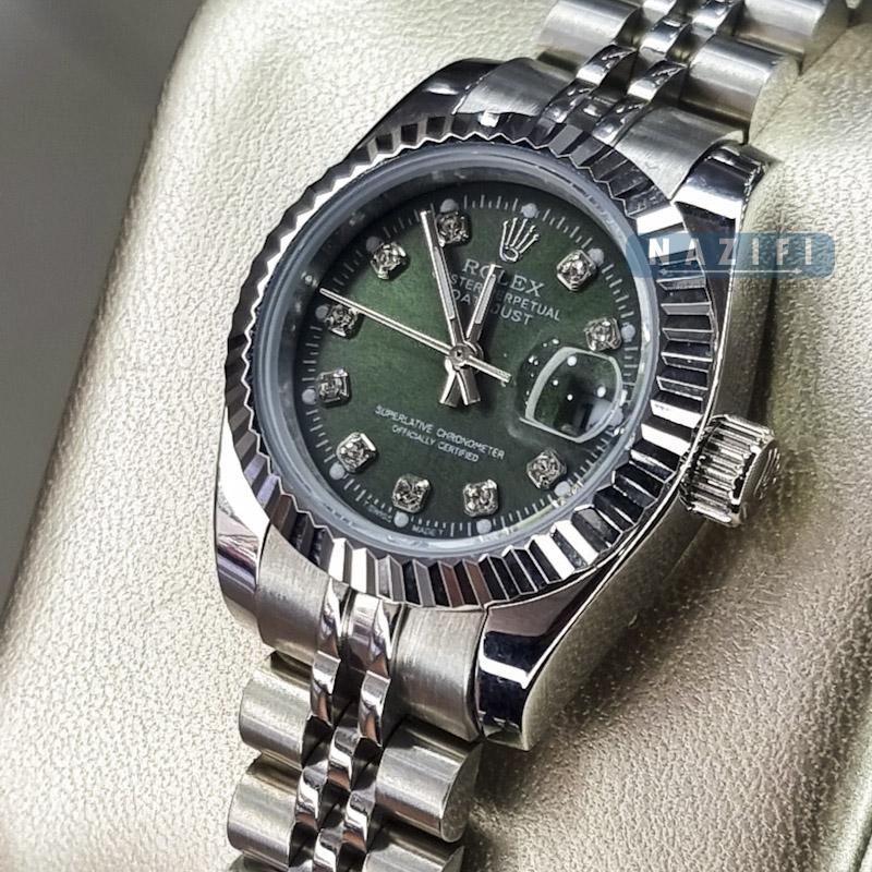 خرید قسطی | ساعت رولکس زنانه  صفحه سبز سایز کوچک  DatejustGS4412-3
