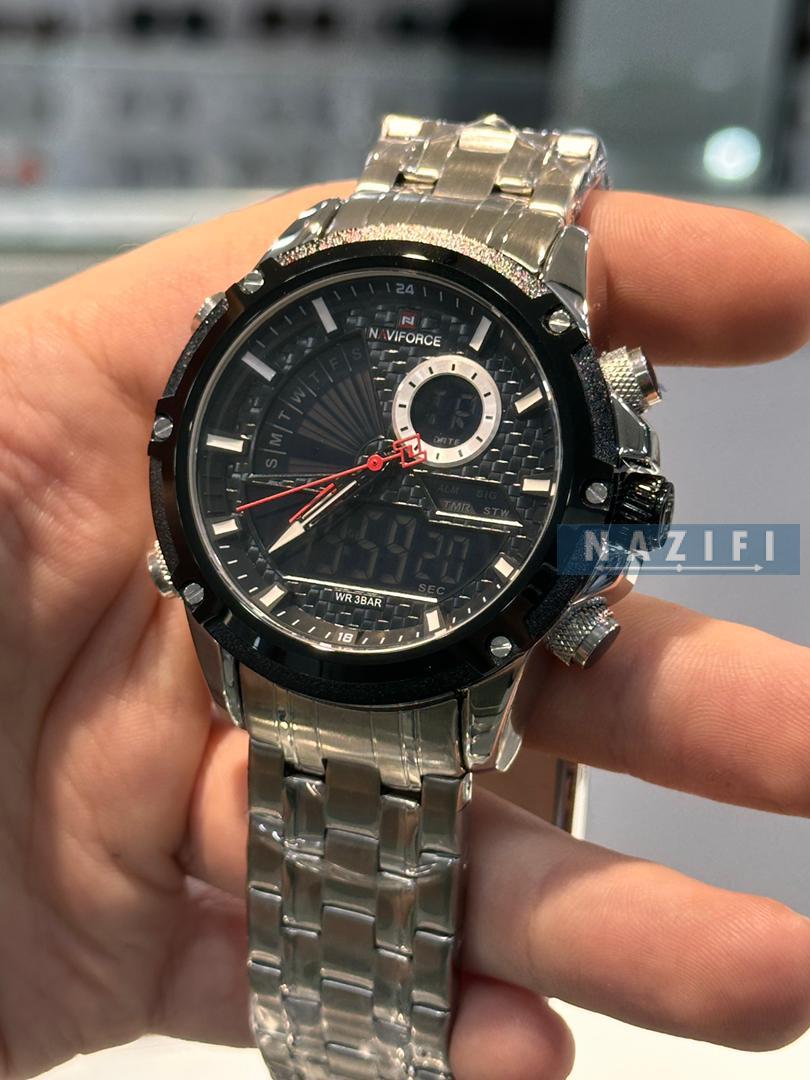 خرید قسطی| ساعت مردانه نیوی فورس دو موتوره انالوگ دیجیتال استیل 9205/1