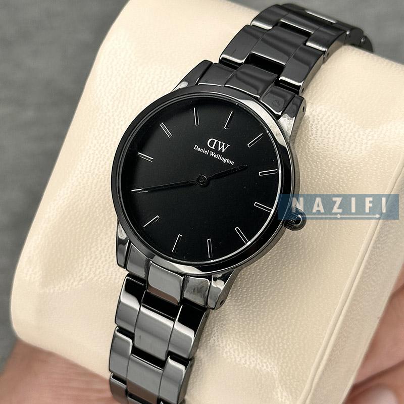 خرید قسطی | ساعت زنانه صفحه رنگ سرامیکی دنیل ویلینگتون جیوه ای DW-k28z6601