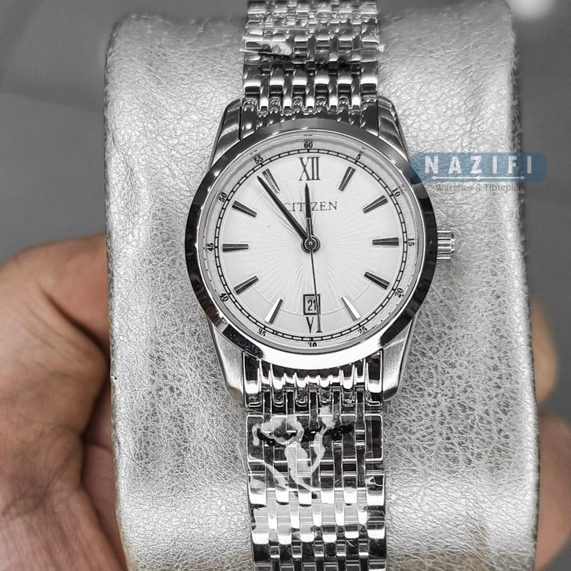 خرید قسطی | ساعت مچی زنانه سیتیزن استیل صفحه سفید G31681-6