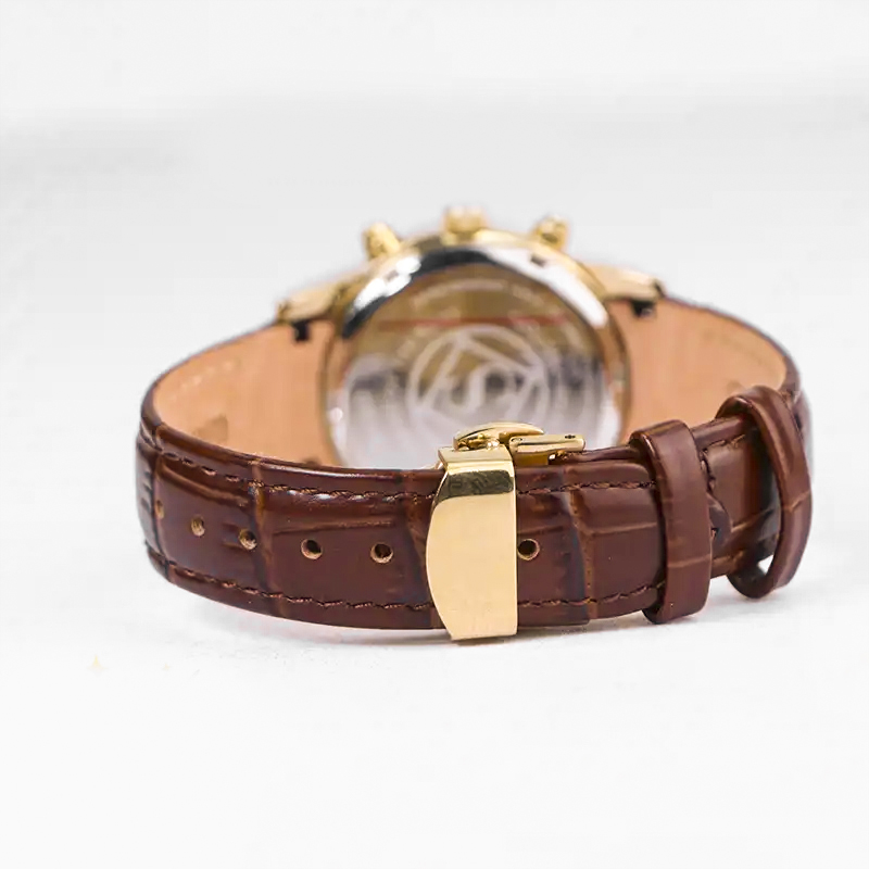 خرید قسطی| ساعت مچی زنانه سیکو چرم قهوه ای قاب طلایی کرنوگراف L9231/2