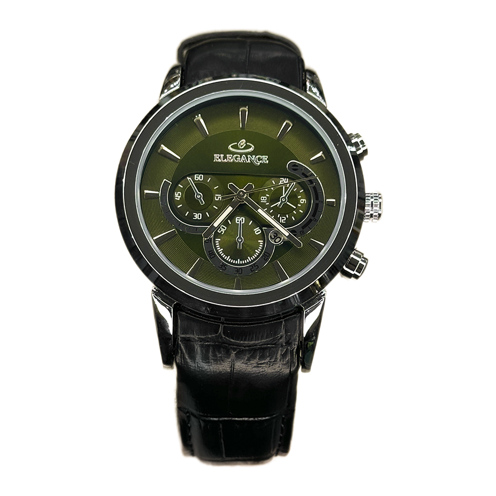 خرید قسطی | ساعت مچی مردانه الگانس طرح سه موتوره بند چرم G 1191/5