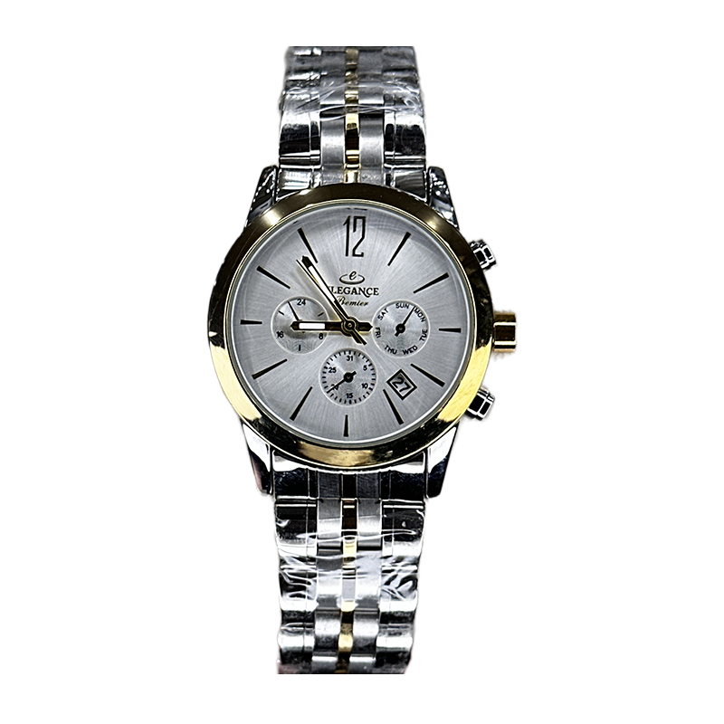 خرید قسطی | ساعت مچی زنانه الگانس  نقره ای طلایی  L 1309/3