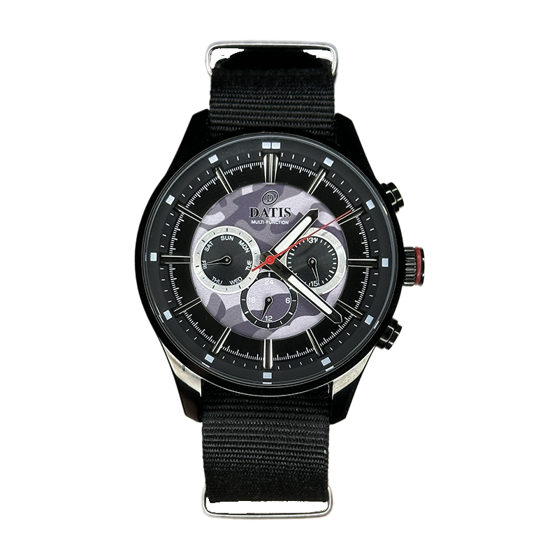 خرید قسطی | ساعت مچی مردانه داتیس فول تایم بند ناتو صفحه خاکتسری ارتشی D8617AG