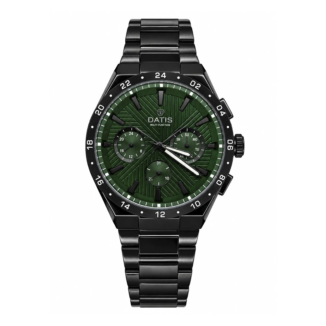 ساعت مچی مردانه داتیس اورجینال فول تایم مشکی صفجه سبز G9044D-1