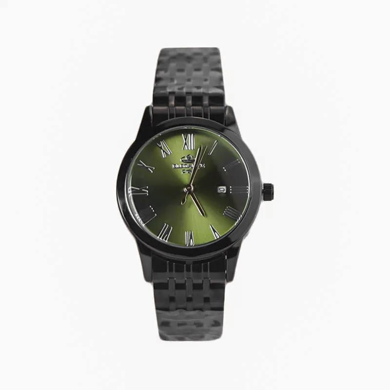 خرید قسطی | ساعت مچی زنانه الگانس کلاسیک مشکی صفحه سبز L 030/2