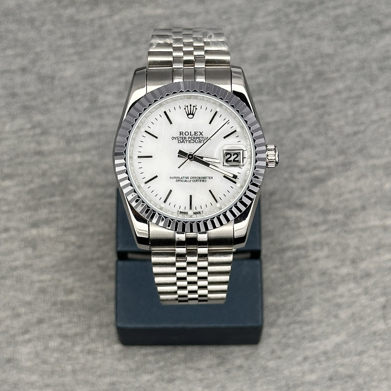 خرید قسطی | ساعت رولکس مردانه نقره ای دیت جاست اندکس خطی سایز 3  DatejustGS4416b