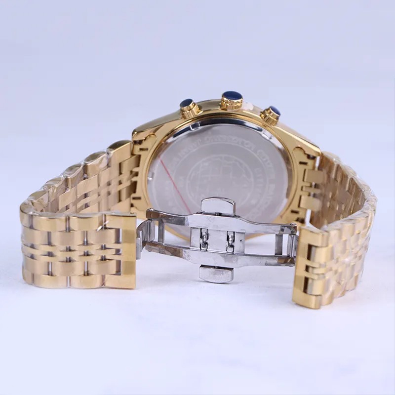 خرید قسطی | ساعت مچی مردانه سیتیزن طرح سه موتوره  طلایی 2363/9