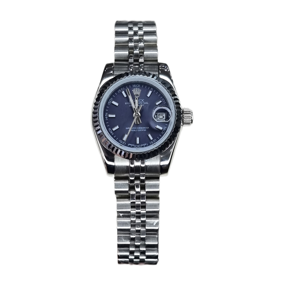 خرید قسطی | ساعت رولکس زنانه  صفحه آبی سایز کوچک  DatejustGS4412-4