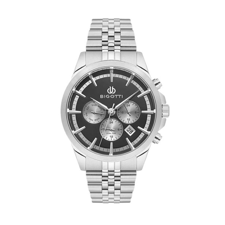 ساعت مچی مردانه بیگوتی دوال تایم  صفحه مشکی BG.1.10468/6