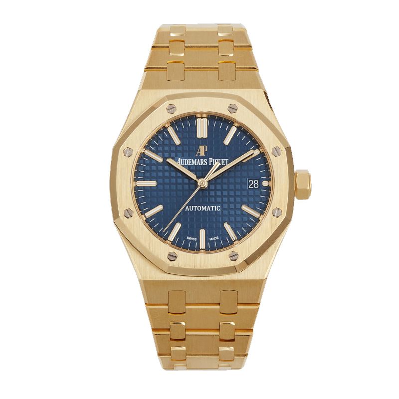 ساعت ای پی رویال اوک طلایی صفحه سرمه ای  Ap Royal Gold Blue FW0058