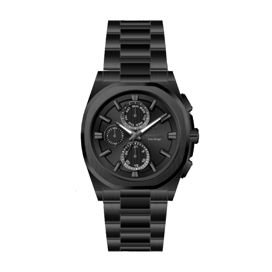 خرید قسطی | ساعت ویتوریا استیل تمام مشکی VT 3408/1